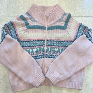 Teddy Fresh Pink Zippered Cardigan